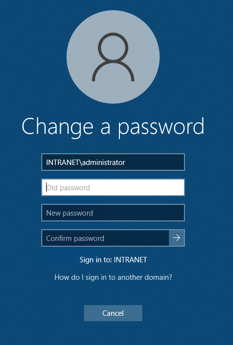 Figure 2 Change a password